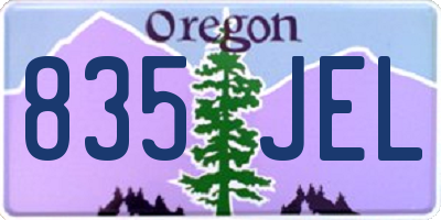 OR license plate 835JEL