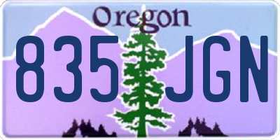 OR license plate 835JGN