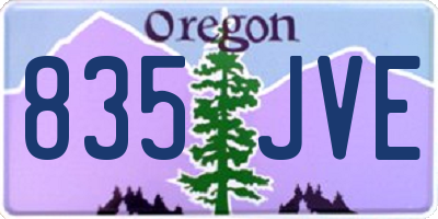 OR license plate 835JVE