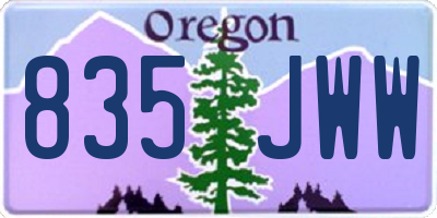 OR license plate 835JWW