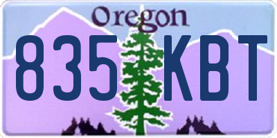 OR license plate 835KBT
