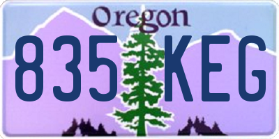 OR license plate 835KEG