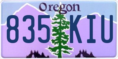 OR license plate 835KIU