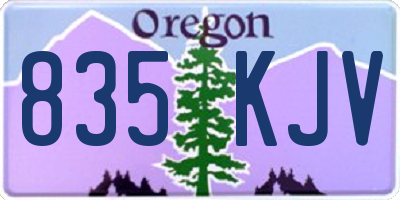 OR license plate 835KJV