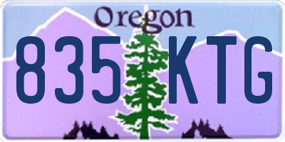 OR license plate 835KTG