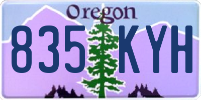 OR license plate 835KYH