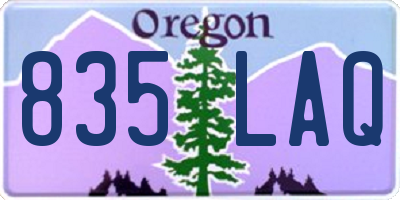 OR license plate 835LAQ