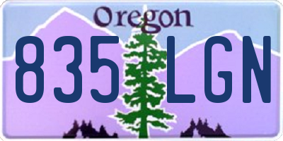 OR license plate 835LGN