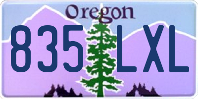 OR license plate 835LXL