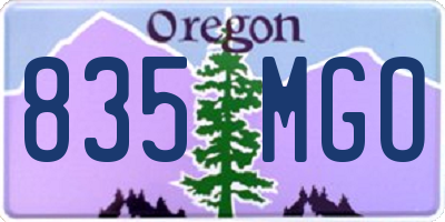 OR license plate 835MGO