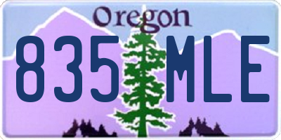 OR license plate 835MLE