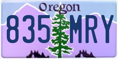 OR license plate 835MRY