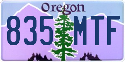 OR license plate 835MTF