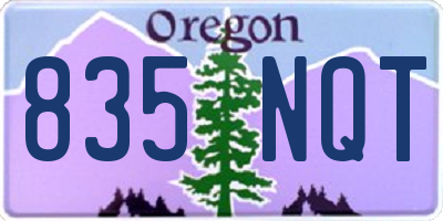 OR license plate 835NQT