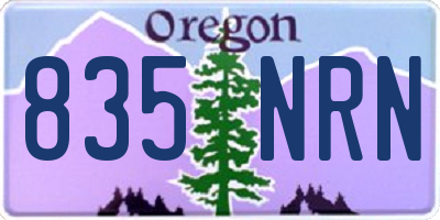 OR license plate 835NRN