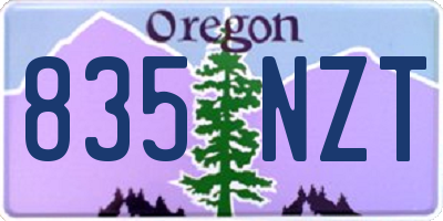 OR license plate 835NZT