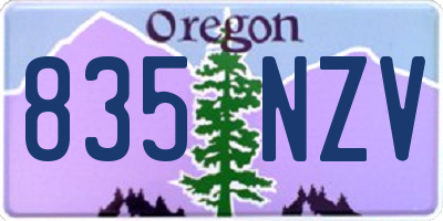OR license plate 835NZV