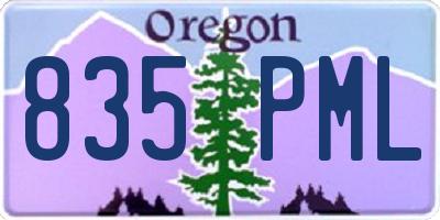 OR license plate 835PML