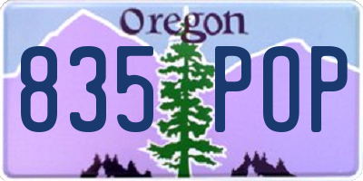 OR license plate 835POP