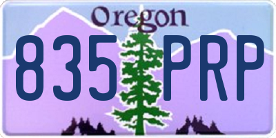 OR license plate 835PRP