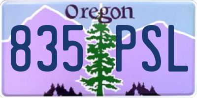 OR license plate 835PSL