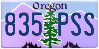 OR license plate 835PSS