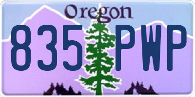 OR license plate 835PWP