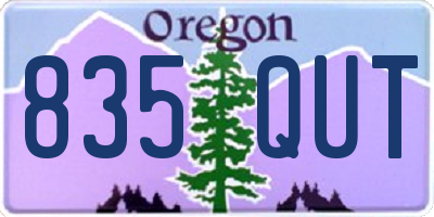 OR license plate 835QUT