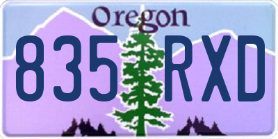 OR license plate 835RXD
