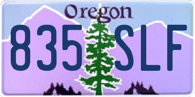 OR license plate 835SLF