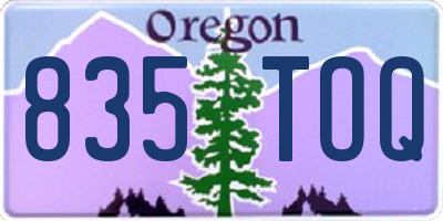 OR license plate 835TOQ