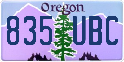 OR license plate 835UBC