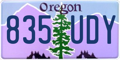 OR license plate 835UDY