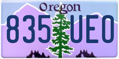 OR license plate 835UEO