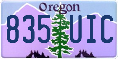 OR license plate 835UIC