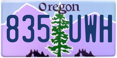 OR license plate 835UWH