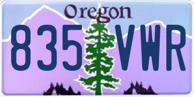 OR license plate 835VWR
