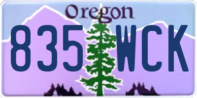 OR license plate 835WCK