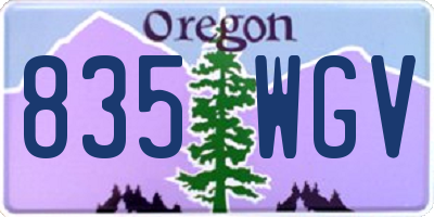 OR license plate 835WGV