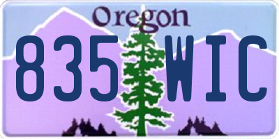 OR license plate 835WIC