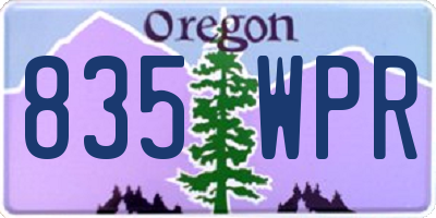 OR license plate 835WPR