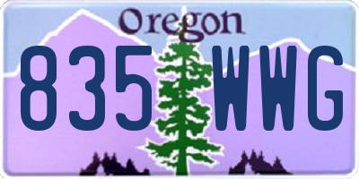 OR license plate 835WWG