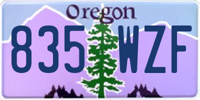 OR license plate 835WZF