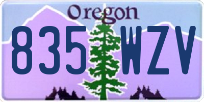 OR license plate 835WZV