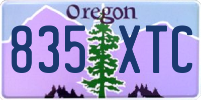 OR license plate 835XTC