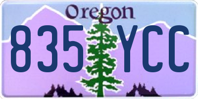 OR license plate 835YCC