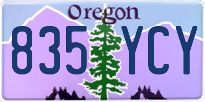 OR license plate 835YCY