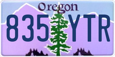 OR license plate 835YTR