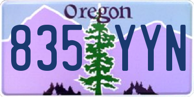 OR license plate 835YYN