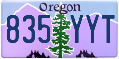 OR license plate 835YYT